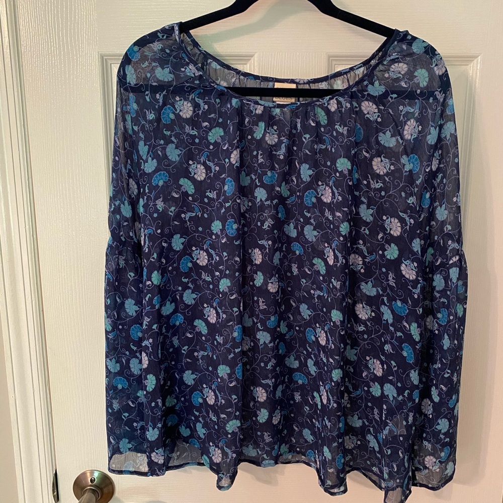 Canyon River Blues Flower Flowy Blouse